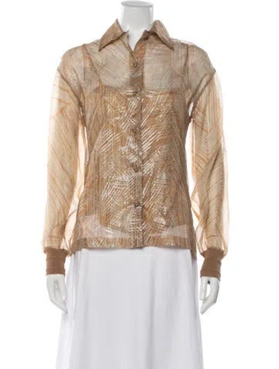 Pre-owned Gianfranco Ferre Vintage 1980's Top In Neutrals/silver