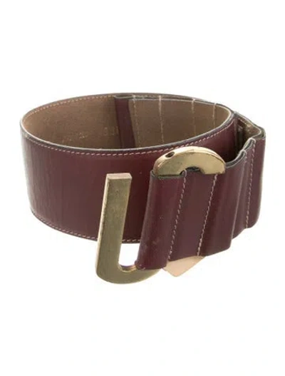 Pre-owned Gianfranco Ferre Vintage 1980's Waist Belt In Burgundy