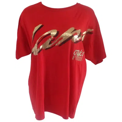 Pre-owned Gianfranco Ferre Gianfranco Ferré Vintage 1980s Unisex Red Cotton Shirt With Gold Print
