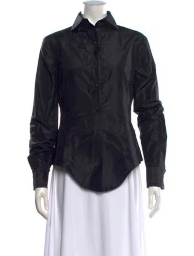 Pre-owned Gianfranco Ferre Vintage 1990's Button-up Top In Black