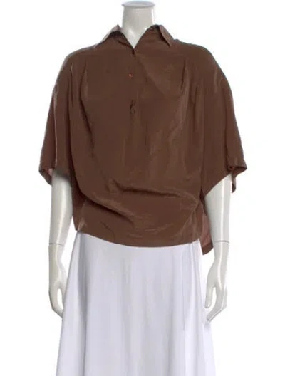 Pre-owned Gianfranco Ferre Vintage 1990's Button-up Top In Brown