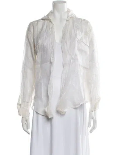 Pre-owned Gianfranco Ferre Vintage 1990's Button-up Top In White