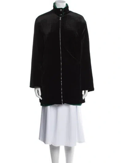 Pre-owned Gianfranco Ferre Vintage 1990's Faux Fur Coat In Black
