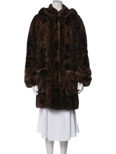 Pre-owned Gianfranco Ferre Vintage 1990's Fur Coat In Brown