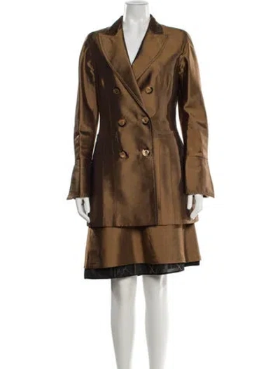 Pre-owned Gianfranco Ferre Vintage 1990's Skirt Suit In Brown