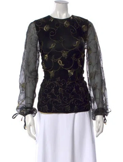 Pre-owned Gianfranco Ferre Vintage 1990's Top In Black/gold