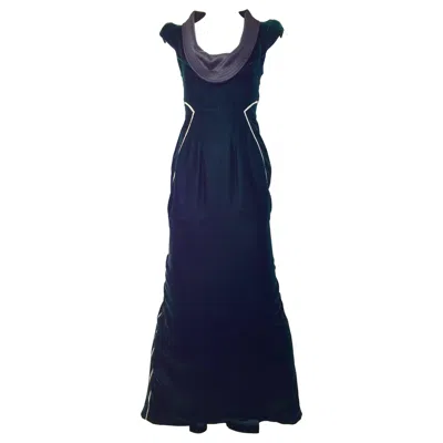 Pre-owned Gianfranco Ferre Gianfranco Ferré Vintage 1990s Dark Green Velvet Evening Gown, Size 2