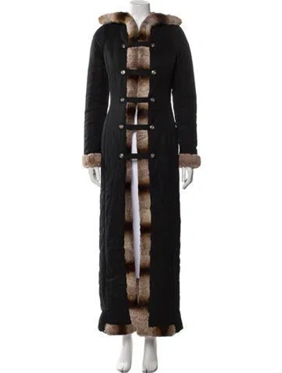 Pre-owned Gianfranco Ferre Vintage 1999 Fur Coat In Black