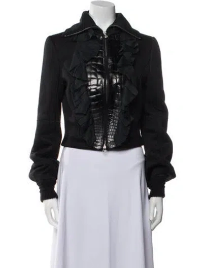 Pre-owned Gianfranco Ferre Vintage 2004 Biker Jacket In Black