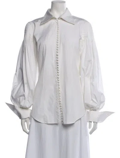 Pre-owned Gianfranco Ferre Vintage 2006 Button-up Top In White