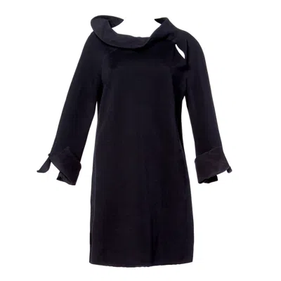 Pre-owned Gianfranco Ferre Vintage Black Wool Silk Avant Garde Cut Out Tunic Dress