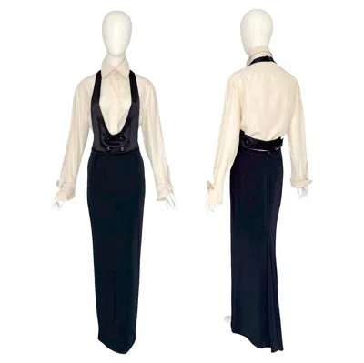 Pre-owned Gianfranco Ferre Gianfranco Ferré Vintage Fall Winter 1995 Runway Three-piece Tuxedo-inspired Set In Sand