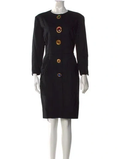 Pre-owned Gianfranco Ferre Vintage Knee-length Dress In Black