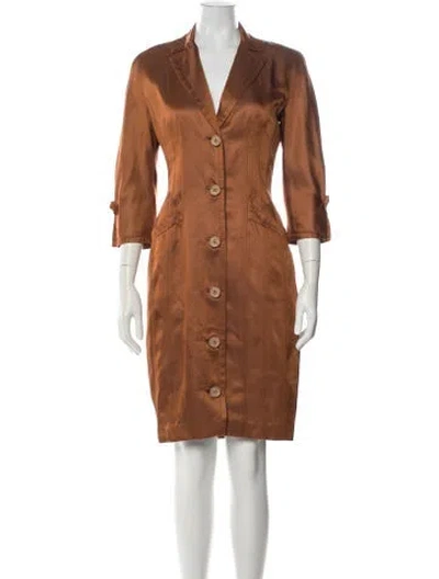Pre-owned Gianfranco Ferre Vintage Knee-length Dress In Orange