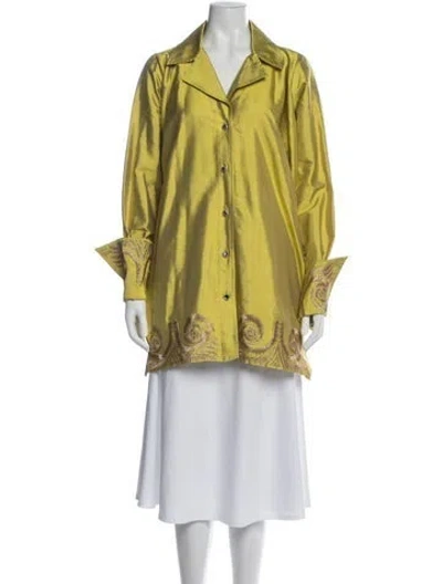 Pre-owned Gianfranco Ferre Vintage Late 1990's - Early 2000's Button-up Top In Yellow