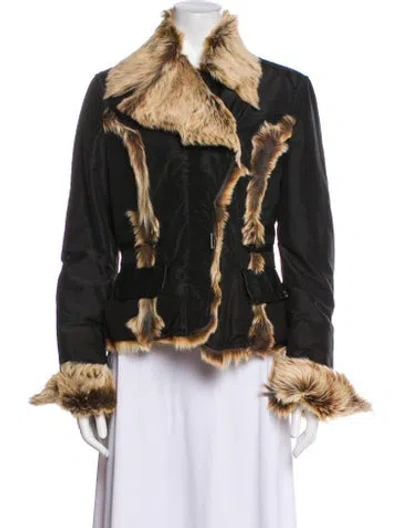 Pre-owned Gianfranco Ferre Vintage Late 1990's - Early 2000's Fur Coat In Black