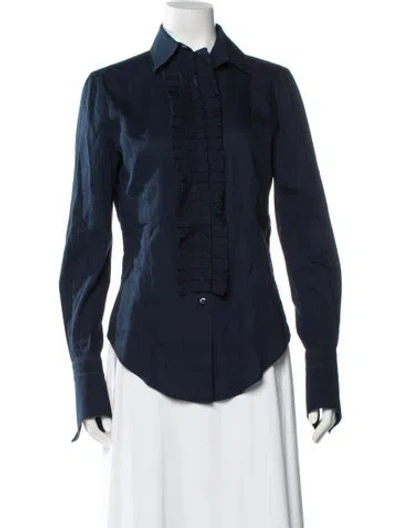 Pre-owned Gianfranco Ferre Vintage Late 2000's - Early 2010's Button-up Top In Blue