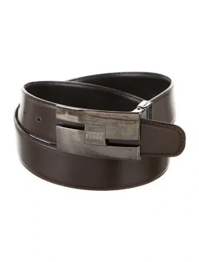 Pre-owned Gianfranco Ferre Vintage Leather Waist Belt In Brown