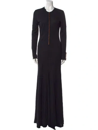 Pre-owned Gianfranco Ferre Vintage Long Dress In Black