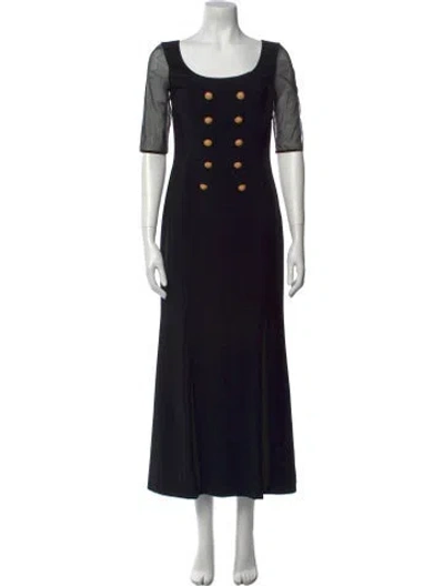 Pre-owned Gianfranco Ferre Vintage Long Dress In Black