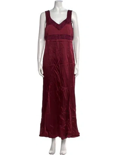 Pre-owned Gianfranco Ferre Vintage Long Dress In Burgundy