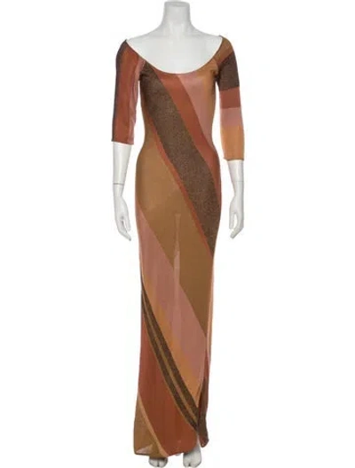 Pre-owned Gianfranco Ferre Vintage Long Dress In Multi