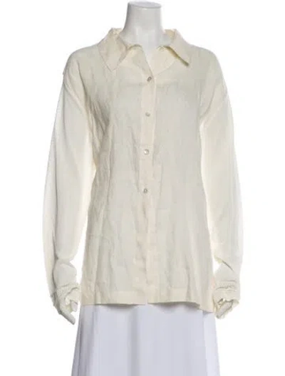 Pre-owned Gianfranco Ferre Vintage Long Sleeve Blouse In Neutral