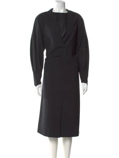 Pre-owned Gianfranco Ferre Vintage Midi Length Dress In Black