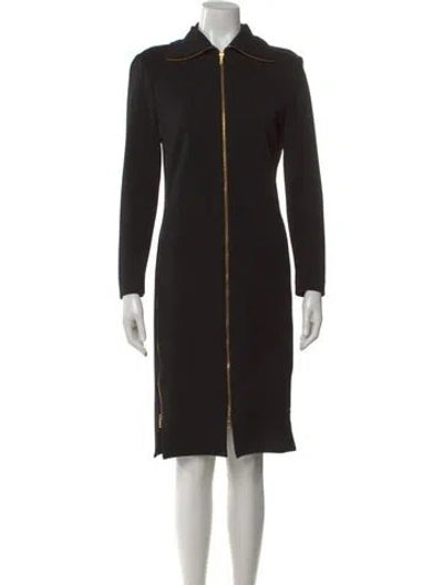 Pre-owned Gianfranco Ferre Vintage Midi Length Dress In Black