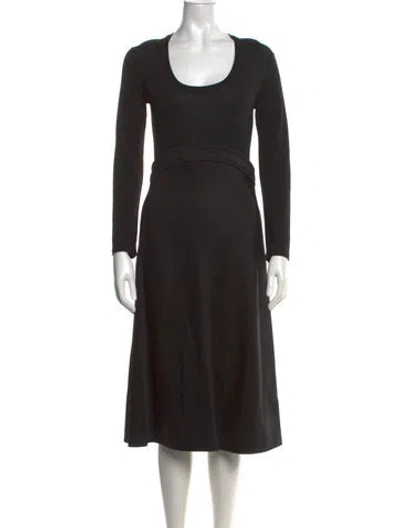 Pre-owned Gianfranco Ferre Vintage Midi Length Dress In Black