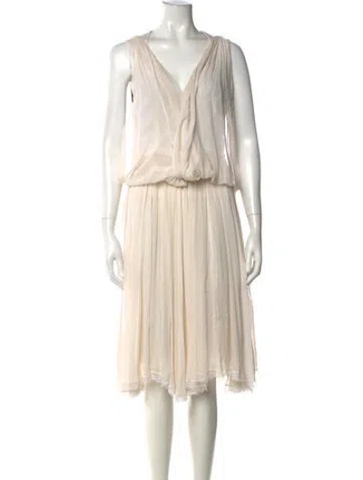 Pre-owned Gianfranco Ferre Vintage Midi Length Dress In Neutrals