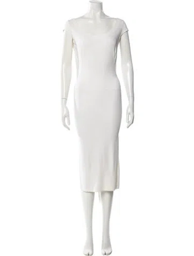 Pre-owned Gianfranco Ferre Vintage Midi Length Dress In White