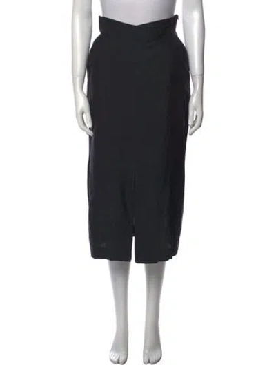 Pre-owned Gianfranco Ferre Vintage Midi Length Skirt In Black