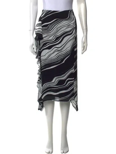 Pre-owned Gianfranco Ferre Vintage Midi Length Skirt In Black