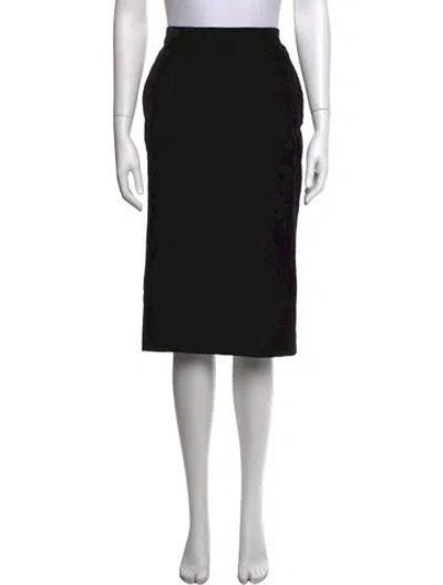 Pre-owned Gianfranco Ferre Vintage Midi Length Skirt In Black
