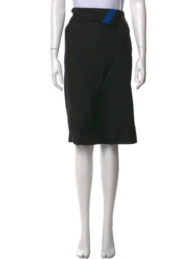 Pre-owned Gianfranco Ferre Vintage Midi Length Skirt In Black/blue