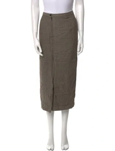 Pre-owned Gianfranco Ferre Vintage Midi Length Skirt In Brown
