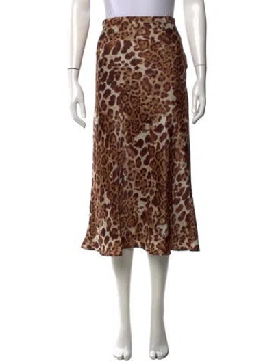Pre-owned Gianfranco Ferre Vintage Midi Length Skirt In Brown