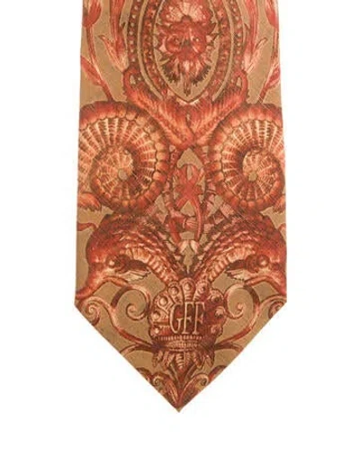 Pre-owned Gianfranco Ferre Vintage Patterned Tie In Brown