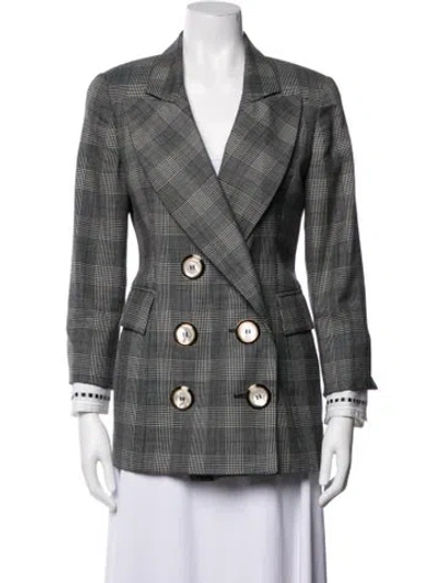 Pre-owned Gianfranco Ferre Vintage Plaid Print Blazer In Grey