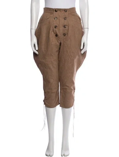 Pre-owned Gianfranco Ferre Vintage Wide Leg Pants In Brown