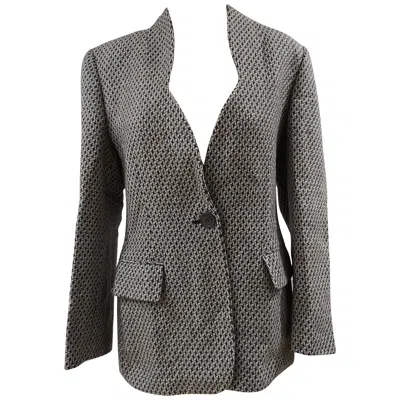 Pre-owned Gianfranco Ferre Gianfranco Ferré Vintage Women's Wool Blazer Jacket, 1990s In Gray