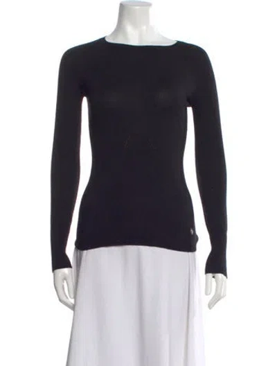 Pre-owned Gianfranco Ferre Virgin Wool Crew Neck Top In Black