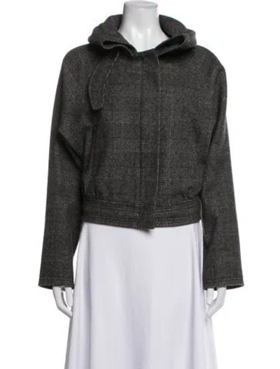 Pre-owned Gianfranco Ferre Virgin Wool Plaid Print Jacket In Green