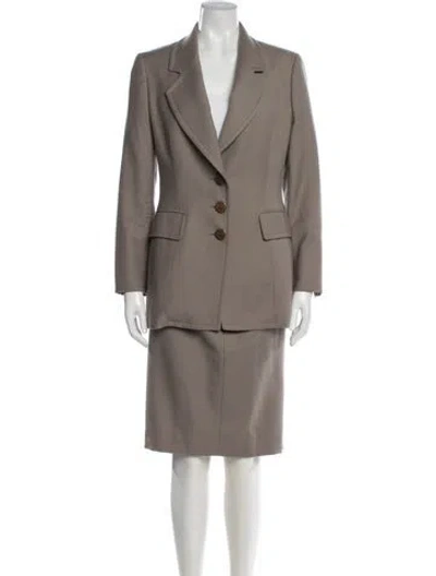 Pre-owned Gianfranco Ferre Virgin Wool Skirt Suit In Neutral