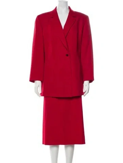 Pre-owned Gianfranco Ferre Virgin Wool Skirt Suit In Red