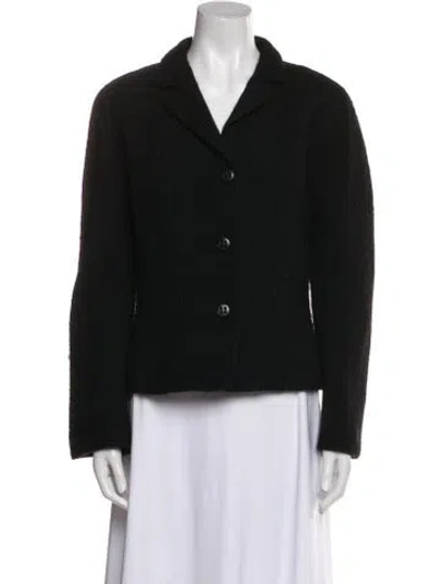 Pre-owned Gianfranco Ferre Virgin Wool Tweed Pattern Blazer In Black