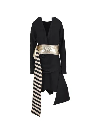 Pre-owned Gianfranco Ferre V-neck Dress In Black