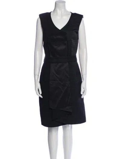 Pre-owned Gianfranco Ferre V-neck Knee-length Dress W/ Tags In Blue