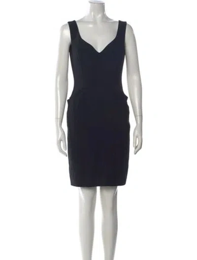 Pre-owned Gianfranco Ferre V-neck Mini Dress In Black
